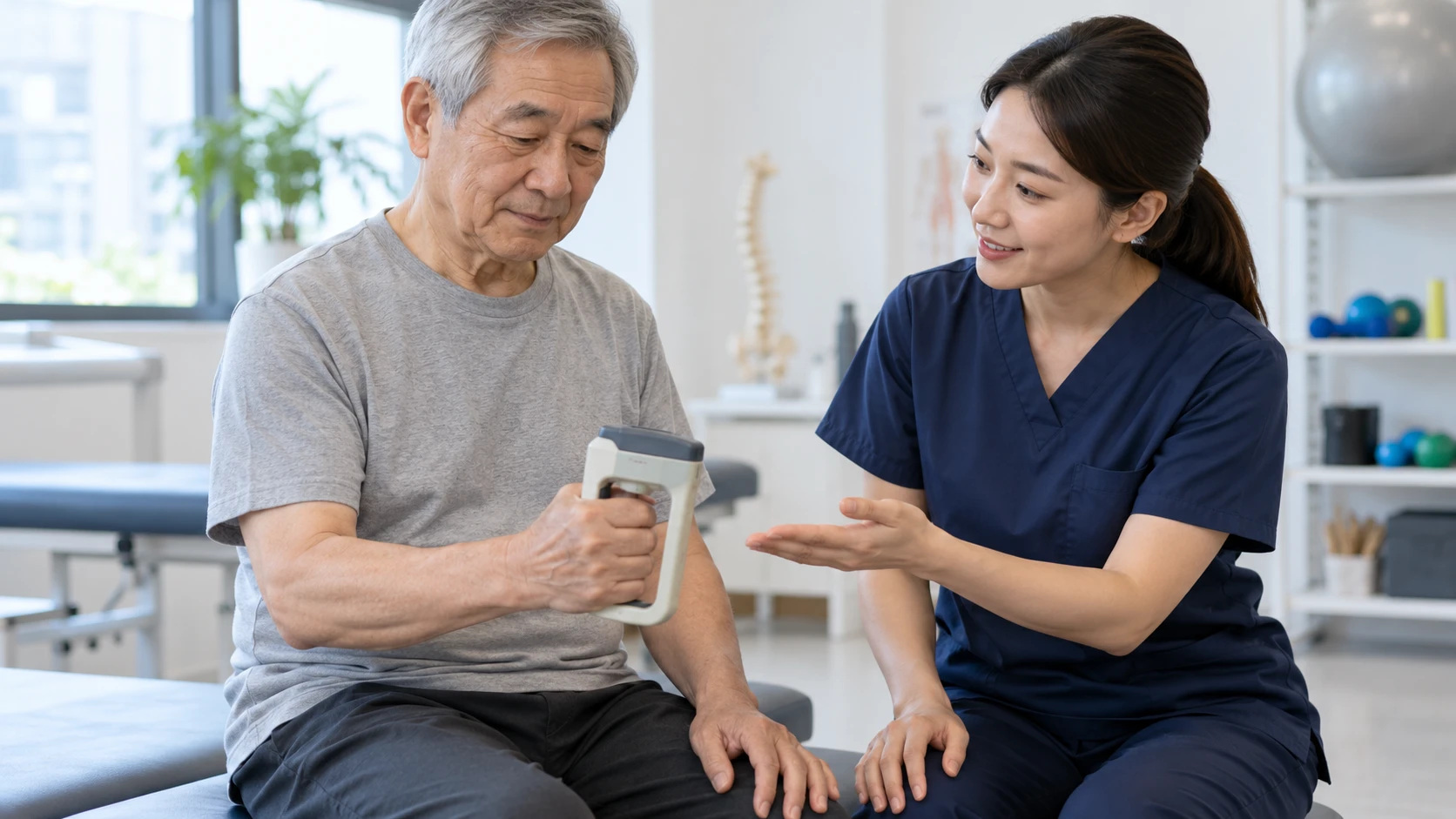 握力評估情境示意圖
